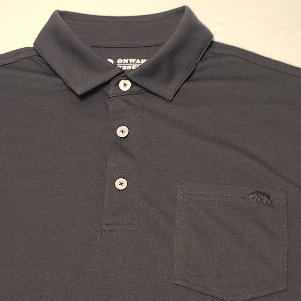 Onward Reserve Polo Shirt Mens Medium Gray Short Sleeve Pocket Performance Golf